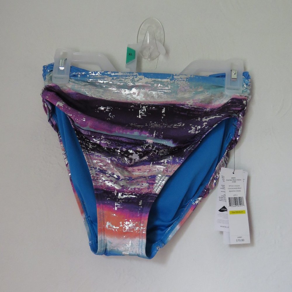 Carmen Marc Valvo Bikini Metallic Bandeau Bottom